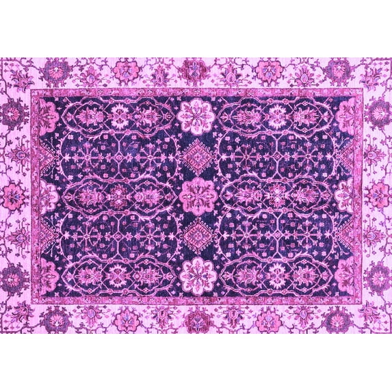 Ahgly Company Indoor Rectangle Oriental Purple Traditional Area Rugs, 4' x 6'