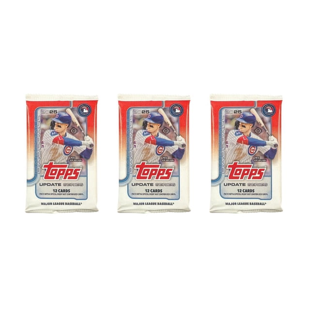 Topps 2025 Update Series Baseball Hobby Trading Card Hobby Booster Pack Lot - 3 Packs