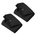 thumbnail image 1 of Unique Bargains 24'x16' Golf Towels Tri Fold Waffle Pattern Towels Soft Fiber with D Clip Black 2 Pack, 1 of 6