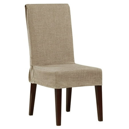 Sure Fit Textured Faux Linen Short Dining Room Chair Cover Sure Fit Textured Faux Linen Short Dining Room Chair Cover