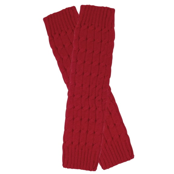 Wrapables Women's Cable Knit Leg Warmers, Burgundy