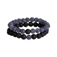 thumbnail image 1 of Pulsera elástica de piedra de ojo de joyería con piedra negra esmerilada Pulsera de piedra de pareja Pulsera de pareja, 1 of 3