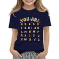 thumbnail image 3 of EnJoCho First Day of School Shirt Kids Back-to-School T-Shirts Boys Girls Cute Letter Summer Tops Toddler Crewneck Short Sleeve Shirt Preschool Tshirt Girls Oversized Class Shirt, 3 of 7