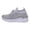 Gray, variant on Elegant Sparkly Mesh Slip on Sneakers for with Platform Chunky Heel—Stylish Casual Footwear Lightweight Knit Mesh Comfortable and Casual One-Step Shoes