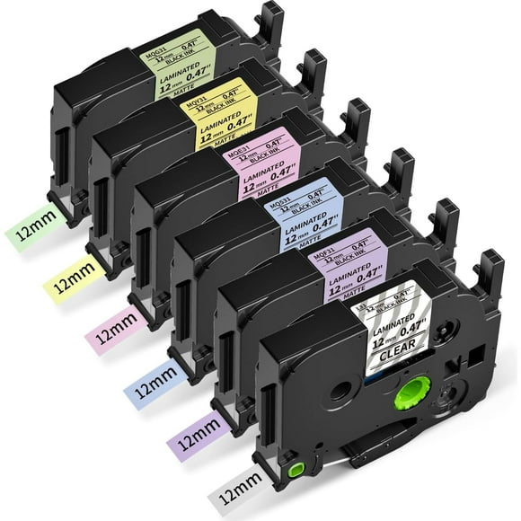 Cinta de recarga Freshworld para rotuladora Brother PTouch de 12 mm