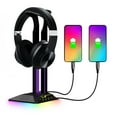 thumbnail image 6 of RGB Gaming Headphones Stand, Headset Stand with USB Charging Ports, Rubber Base for Stability, Suitable for All Headphone Sizes, Cool Lighting Modes, 6 of 6