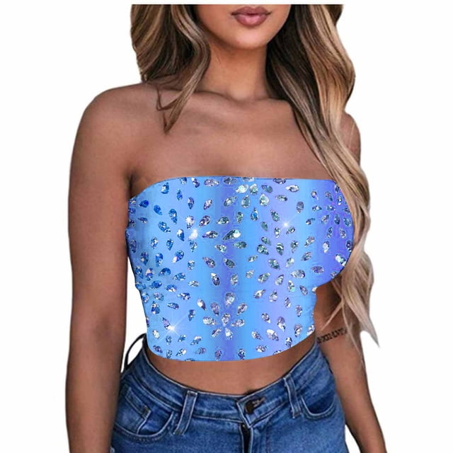 Birdeem Tube Tops Womens Printed Strapless Yoga Exercise Chest Wrap Pullover