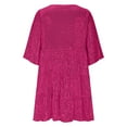 thumbnail image 6 of FAVIPT Sequin Cocktail Dresses for Women Sparkly Sequin Print formal Dress Short Sleeve Solid Color Elegant Dresses Summer 2025 Hot Pink,XXL, 6 of 8