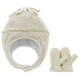 thumbnail image 2 of American Trends Baby Toddler Winter Hat and Glove Set Sherpa Lined Warm Fleece Earflap Beanie Hat Toddler Kids Winter Hat for Boys Girls Fuzzy Apricot 4-7T, 2 of 6
