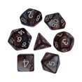 thumbnail image 3 of 7x Polyhedral Dices Smooth D4-D20 for polyhedral dice Math Teaching Bar Table Board Games Brown Argent, 3 of 7