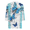 thumbnail image 5 of Plus Size Summer Tops 2023 Women Fashion Printed T-shirt 3/4 Sleeves Blouse V-Neck Casual Tunic on Clearance, 5 of 5