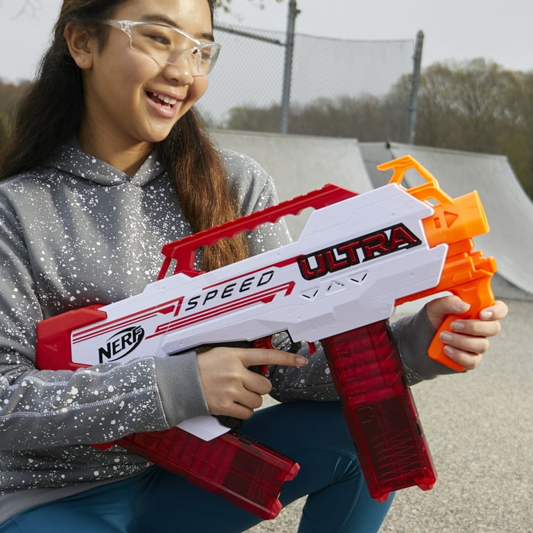 NERF F4929 Ultra Speed Motorized Dart Gun Blaster - Orange/Red/White for  sale online