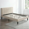thumbnail image 3 of Modern Sleep Hampton Square Upholstered Platform Bed Frame, Full, Beige, 3 of 11