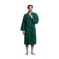 thumbnail image 3 of Turkuoise Men's Terry Cloth Robe 100% Premium Turkish Cotton Terry Kimono Collar, 3 of 5