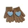thumbnail image 3 of qolati Kids Winter Gloves Girls Warm Stretchy Knit Gloves Toddler Cute Fuzzy Love Heart Full Fingers Gloves for Cold Weather 3-8 Years, 3 of 4