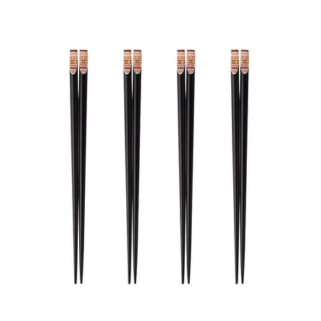 

4 Pairs Japanese Style Wooden Chopsticks Non-slip Heat-resistant Chopsticks Tableware for Home Restaurant (Pattern 2)