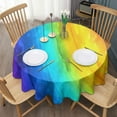 thumbnail image 3 of Colorful Tie Dye Pattern Round Tablecloth 60"x60",Wrinkle Wipeable Table Cloth for Kitchen Dining Room Picnic Patio Party, 3 of 6