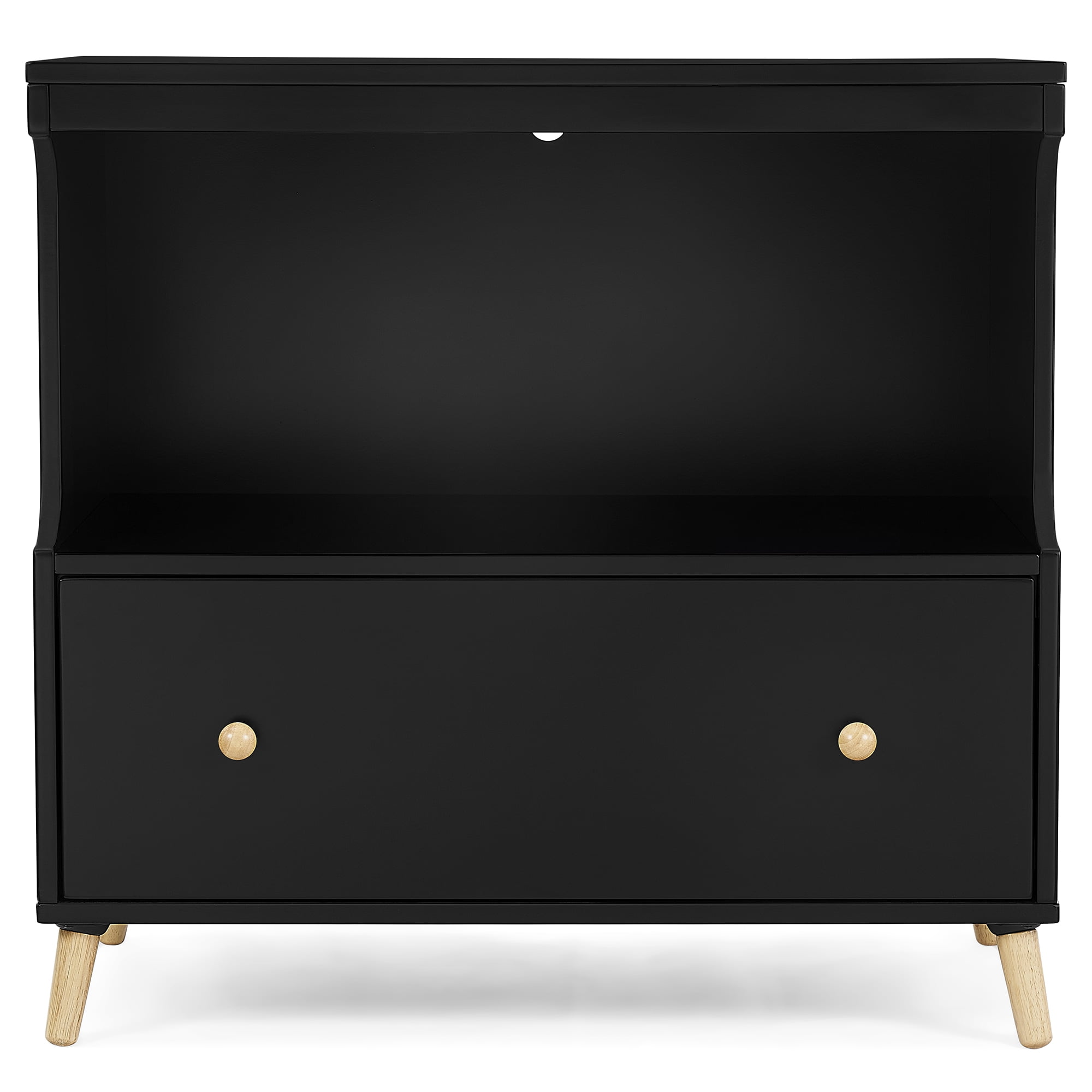 Delta Children Essex Convertible Changing Table with Drawer, Ebony/Natural