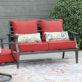thumbnail image 5 of BPS 22x24x5 inch Outdoor Deep Seat Cushion, Water-Resistant Patio Furniture Cushions for Outdoor Chairs, Sofa, Couch, 2-Piece, Red, 5 of 8