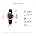 thumbnail image 3 of Reloj de pulsera analógico de cuarzo con correa de PU de aleación para mujer con esfera de cielo estrellado de moda (negro), 3 of 8