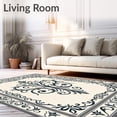 thumbnail image 2 of ODIKA 2'x3' Machine Washable Non-Slip Area Rug, Damask Scrollwork Traditional Ornamental Flourish Design High Traffic Rug, Ivory, 477067, 2 of 7