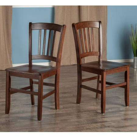 Winsome Wood Madison Slat Back Chairs, 2-PC Set, Walnut Finish