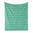 thumbnail image 1 of Abstract Soft Flannel Fleece Throw Blanket, Rhombus Inspired Intertwined Triangles Squares Geometric Print, Cozy Plush for Indoor and Outdoor Use, 60" x 80", Sea Green Baby Blue, by Ambesonne, 1 of 6