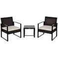 thumbnail image 1 of 3pcs Patio Rattan Wicker Coffee Set Outdoor Garden Chair Table Set, 1 of 10