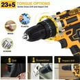 thumbnail image 2 of 21V Cordless Hammer Drill Set Electric Impact Driver Screwdriver with 2 Battery for Home, Garden, DIY & Workshop, 2 of 11