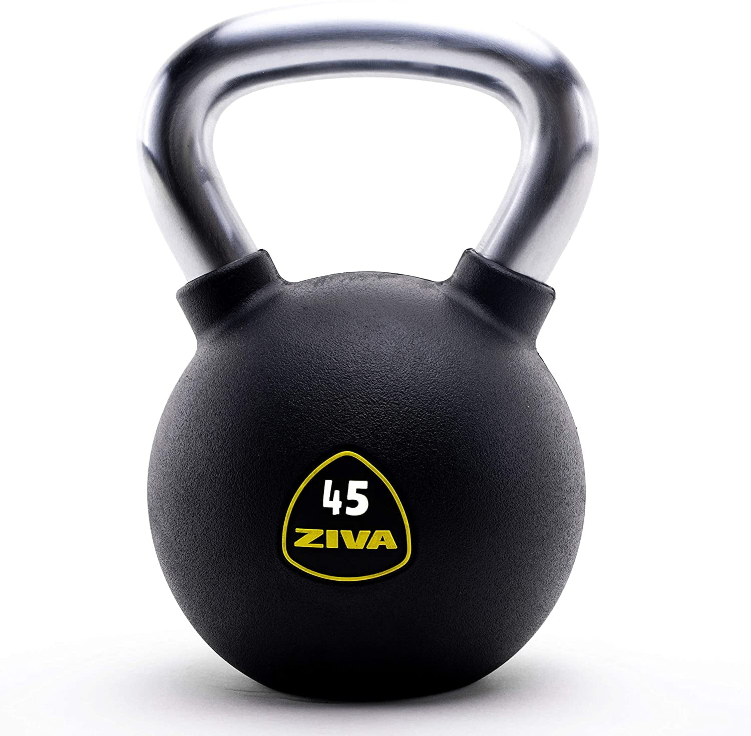 ZIVA Premium Virgin Rubber Solid Cast Steel Kettlebell Weight Core and Strength Training Exercise Workout Multiple Sizes 5 to 50 lbs Odorless Design Ergonomic Comfort Grip 