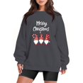 thumbnail image 1 of Top de moda Navidad Mujer Casual Y 2 K Manga Larga Impreso Sin Capucha Sudadera Suelta Cuello Redondo Gris M Gibobby, 1 of 4