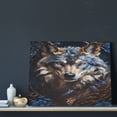 thumbnail image 3 of Naloa Vintage Blue Floral Wolf Print Canvas Bathroom Wall Art,Bathroom Wall Art Decoration, Canvas Poster Prints,Decorative Paintings for Living Room, Bathroom, Kids Room, 3 of 6