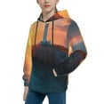 thumbnail image 2 of Salouo Lighthouse At Sunset Coast Pattern Hoodie Sweatshirt for Youth, Fall Pullover Hoodie Sweatshirt Long-Sleeve Pullover Hooded Sweatshirt-X-Large, 2 of 6