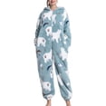 thumbnail image 2 of Pyjama une Pièce Floue, Élégant Doux Pyjama Chaud Combinaison pour la Maison, 2 of 5