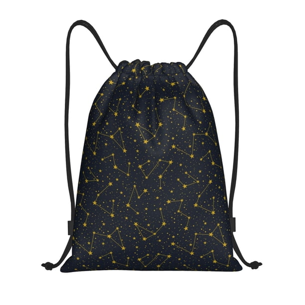 Fotbe Constellation Bolsa Mochila con Cordón Estampada, Bolsa de Gimnasio Deportiva, Bolsa Cinch, Bolsa con Cordón para Hombres y Mujeres-Medium