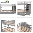 thumbnail image 4 of BELLEMAVE Full over Full Bunk Beds for Kids, Full Size Bunk Bed with Trundle, Storage Stairs and Full-Length Guardrail, Wood Bunk Bed for Kids, Tenns(Gray), 4 of 12