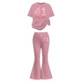 thumbnail image 6 of Gaexia Kids Lounge Set,Girls Casual Fashion Outfit With Bow Short Sleeve Top and Long Pants Playwear Comfy Daily Wear Toddler Kids Two Piece Fashion Clothes,8-9 Years, 6 of 6