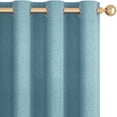 thumbnail image 4 of Deconovo 100% Blackout Curtains for Bedroom, 84 inch Length Pack of 2, Grommet Thermal Insulated Linen Curtains with Coating (Teal, 52" x 84", 2 Panels), 4 of 11