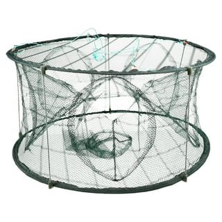 HERCHR Fishing Gear, Crab Minnow Crawdad Cage, 6/12 Holes Automatic Fishing Net Shrimp Cage Nylon Foldable Crab Fish Trap Cast