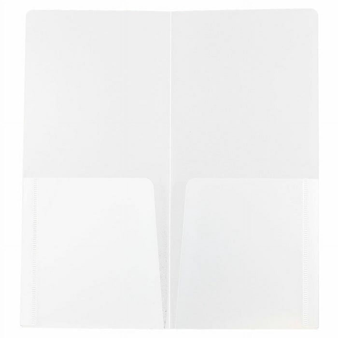 JAM Paper Plastic Heavy Duty Two Pocket Folders, Mini, 4 1/4 x 9 1/8, Clear, 6 pack