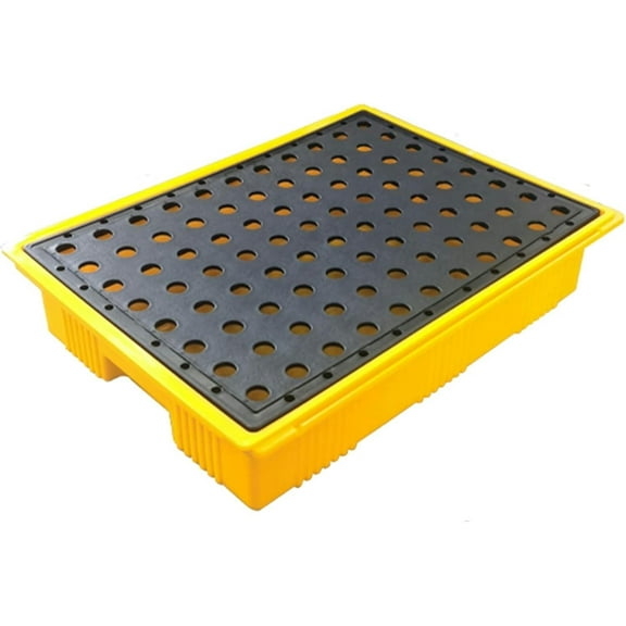 GXCZ Spill Containment Platform, Modular Polyethylene Spill Platform, Warehouses Factory Garage Industrial Uses Leakproof Tray, Anti-slip Storage Stack Paint Bucket Pallet ( Size : 51.18x26.77x11.81in/130x