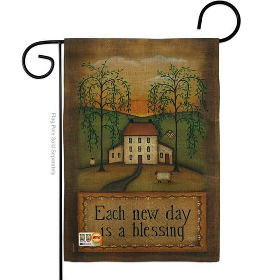 Breeze Decor BD-SH-G-100072-IP-DB-D-US18-SB 13 x 18.5 in. Each New Day Burlap Inspirational Sweet Home Impressions Decorative Vertical Double Sided Garden Flag