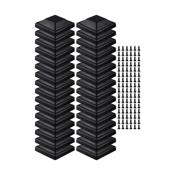 RichLink 4X4inch Wood Fence Post Cover Plastic Deck with Screw Waterproof Pole Protection for Fences Deck Posts 12/24/32Pcs