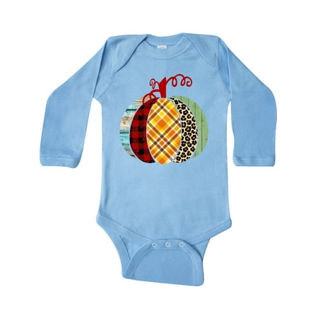 

Inktastic Pretty Patterned Pumpkin Gift Baby Boy or Baby Girl Long Sleeve Bodysuit