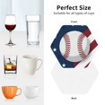 thumbnail image 6 of America Baseball Set of 6 Faux Leather 4 Inch Coasters Drinks Tabletop Home Dinning Hexagon, 6 of 6