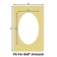 thumbnail image 2 of Soft Yellow Picture Frame Mat for 8x12 Frames - Oval Opening for 6x9 Photos - 25 Mats, 2 of 7