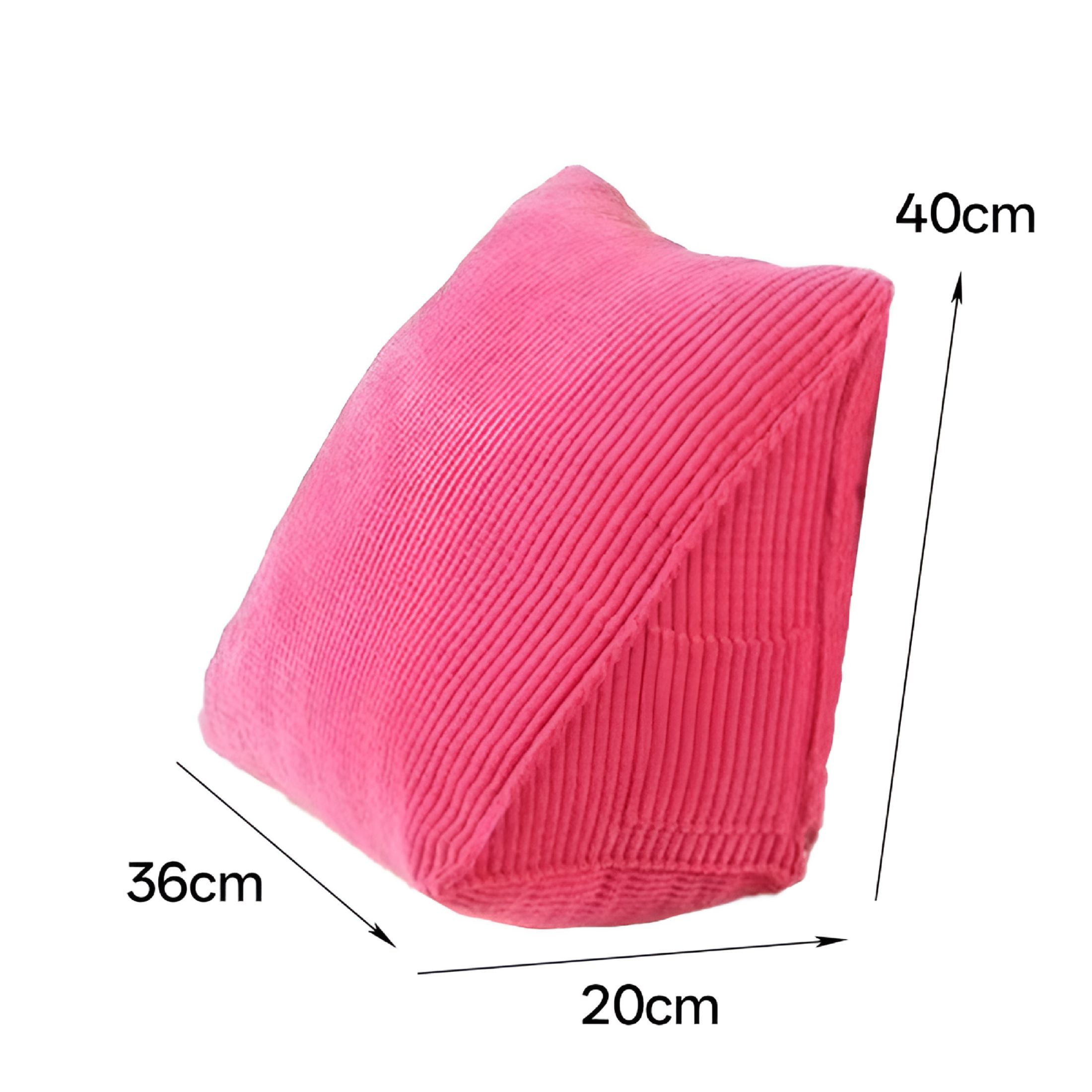 LAMIRO Solid Color Corduroy Ribbed Wedge Cushion Triangle Pillow Home Bed Sofa Decor