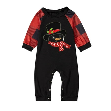 

Fashion Baby Sleepwear For Christmas Family Matching Pajamas Cute Big Headed Deer Print Pjs Plaid Long Sleeve Tops And Pants Soft Casusal Holiday Sleepwear