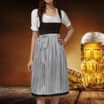 thumbnail image 2 of XIAOCHA Flared Dirndl Skirts for Women Dot Stripe Print Oktoberfest Midi Apron Dresses Party Bottoms,Light Gray,Sizes M, 2 of 8