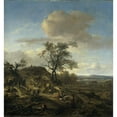 thumbnail image 2 of Jan Wijnants 12x13 Gold Ornate Wood Frame and Double Matted Museum Art Print Titled - Landscape with a Hunter and Other Figures (C. 1660 - C. 1670), 2 of 4
